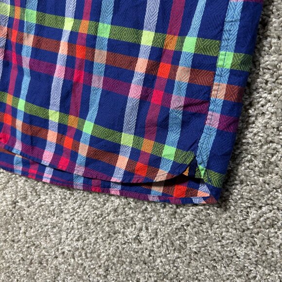 Luchiano Visconti Mens XL Multicolor Plaid Long Sleeve Button-Up Shirt - Picture 5 of 9